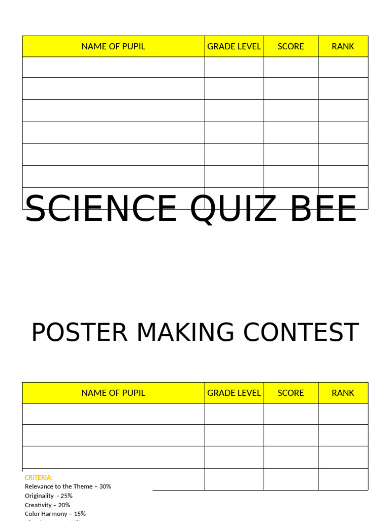 Student Competition Scores and Ranks | PDF