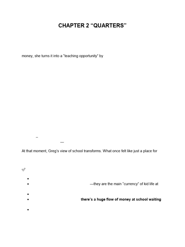 Novel (Chap 2 Quarters) (Notes Summary) | PDF