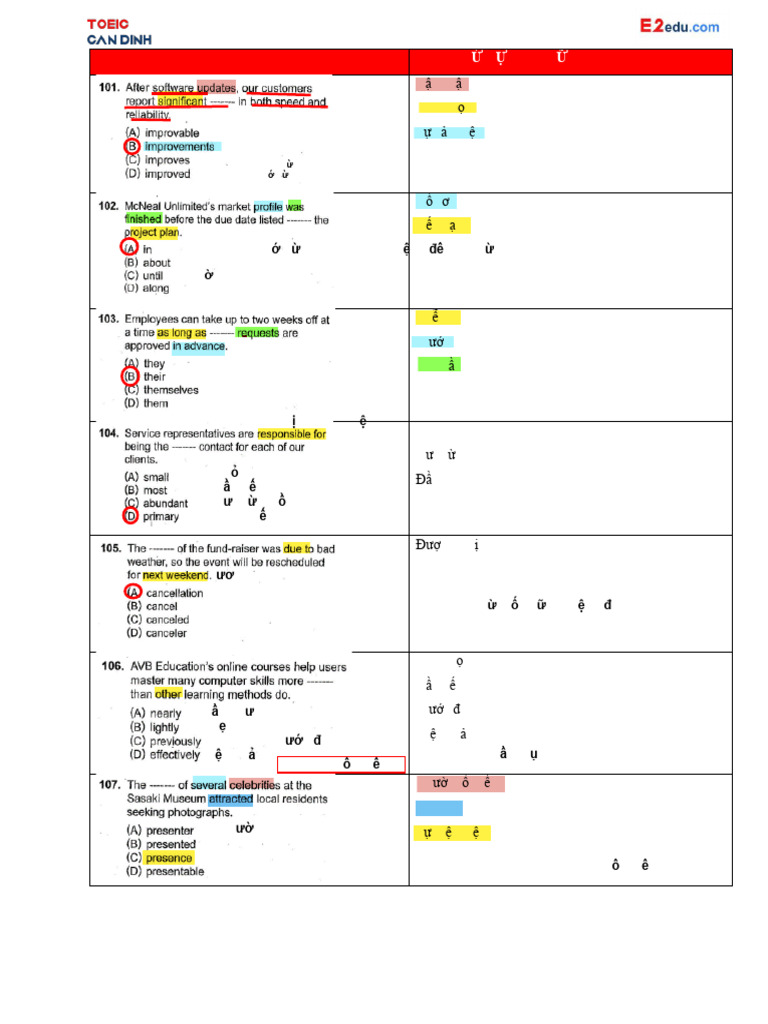 c4 E2 Part 5 Test 4 | PDF
