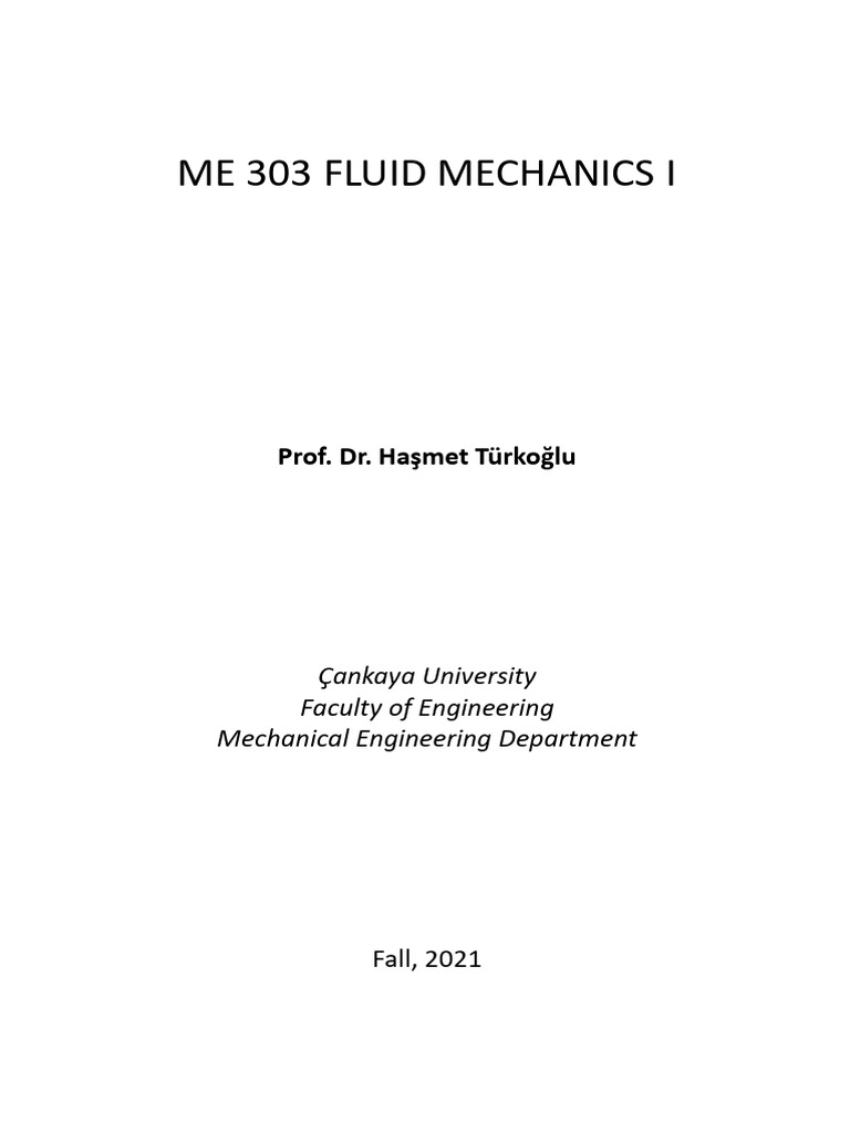 Fluid Mechanics I Course Overview | PDF | Fluid Mechanics | Force