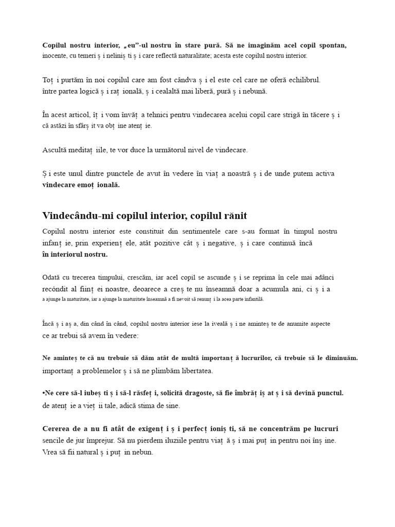 Vindecându-Ne Copilul Interior | PDF