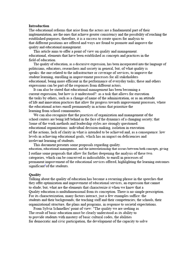 Enhancing Educational Quality and Management | PDF | Learning | Cognition