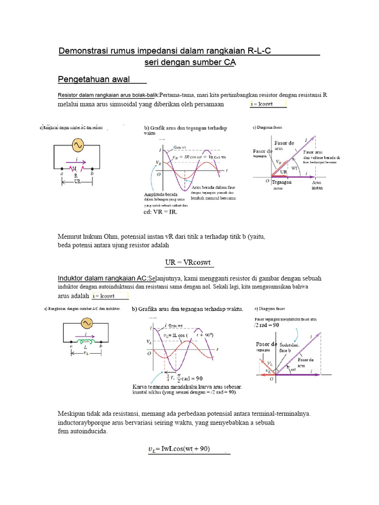 Rumus Impedansi R-L-C dalam AC | PDF