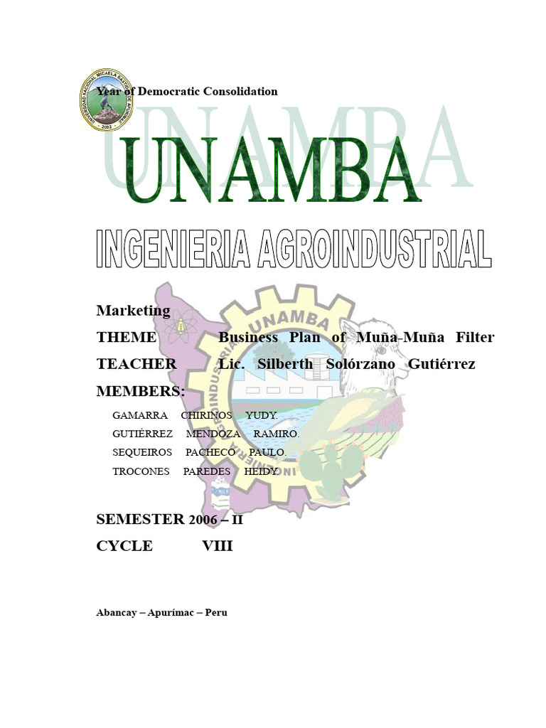 Muña-Muña Filter Business Plan | PDF | Water | Internet