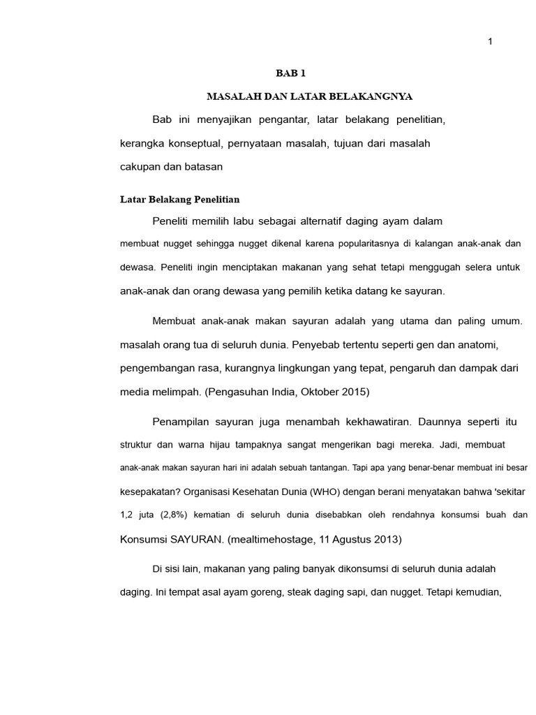 Keterterimaan Nugget Labu sebagai Alternatif | PDF
