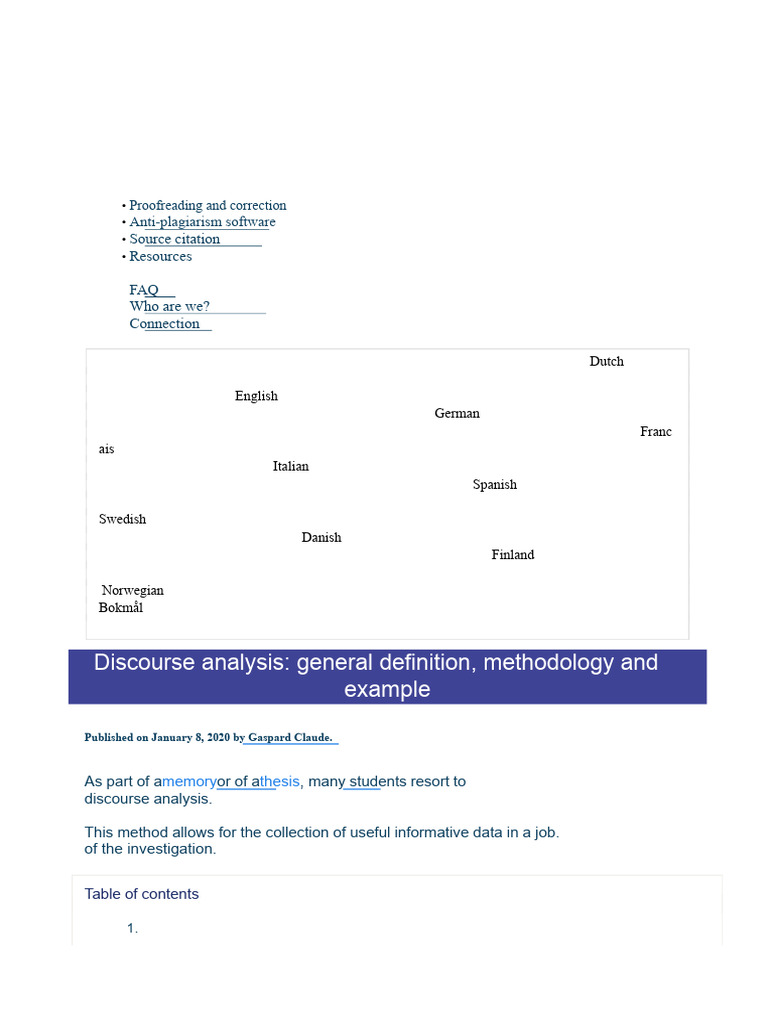 Discourse Analysis: Definition & Methods | PDF | Banks | Qualitative ...