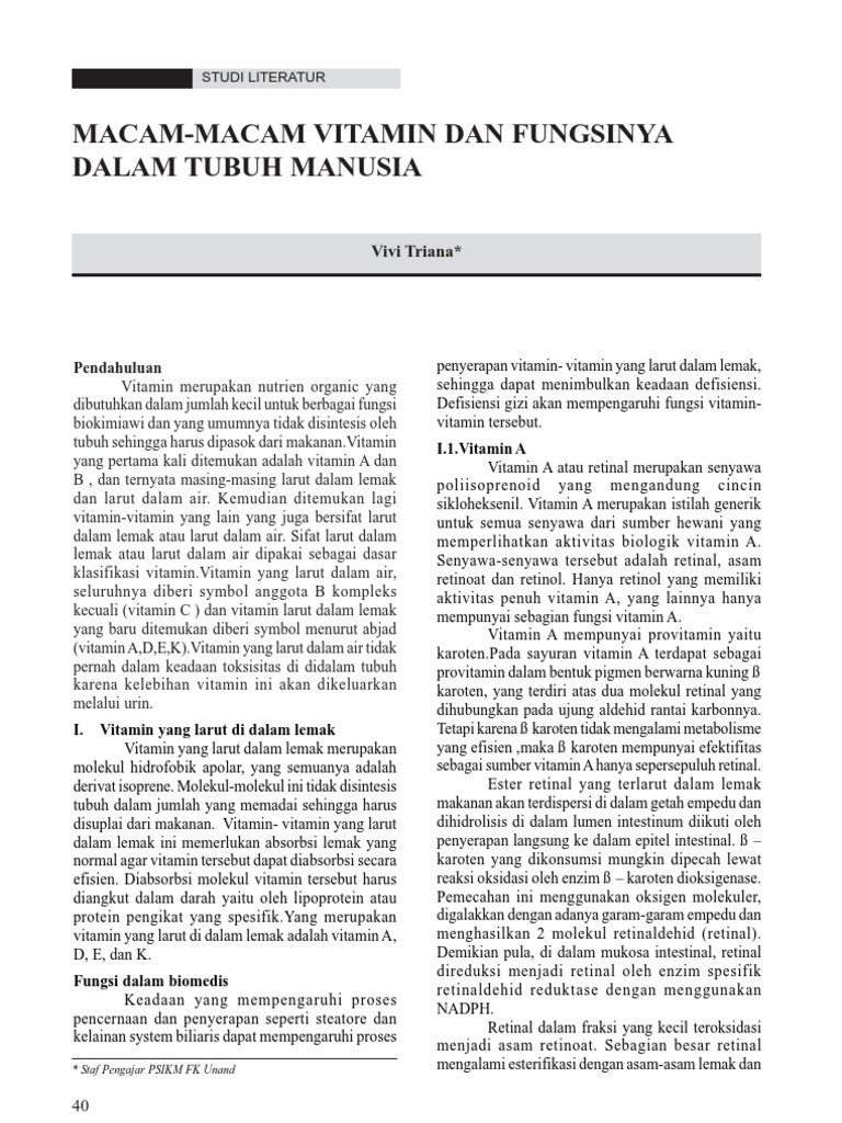  Macam  macam  Vitamin  Dan  Fungsinya Pada Tubuhh Manusia Ada 