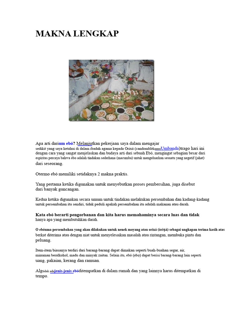 Makna dan Praktik Ritual Ebó | PDF