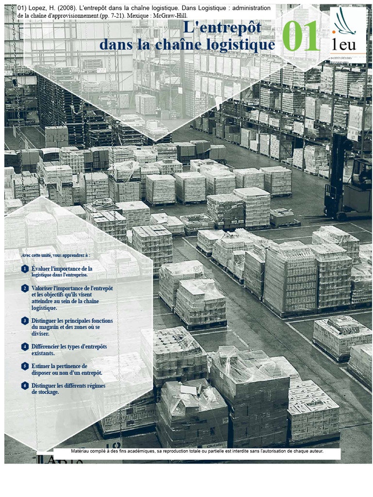Rôle de l'entrepôt en logistique | PDF | Entrepôt | Logistique