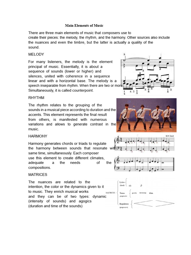 Key Elements of Music Explained | PDF | Harmony | Rhythm