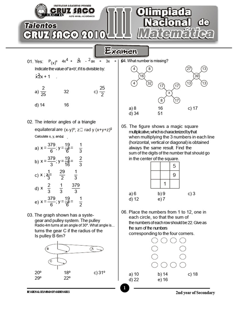 2 Sec Exam - Solution PDF | PDF | Triangle | Mathematics