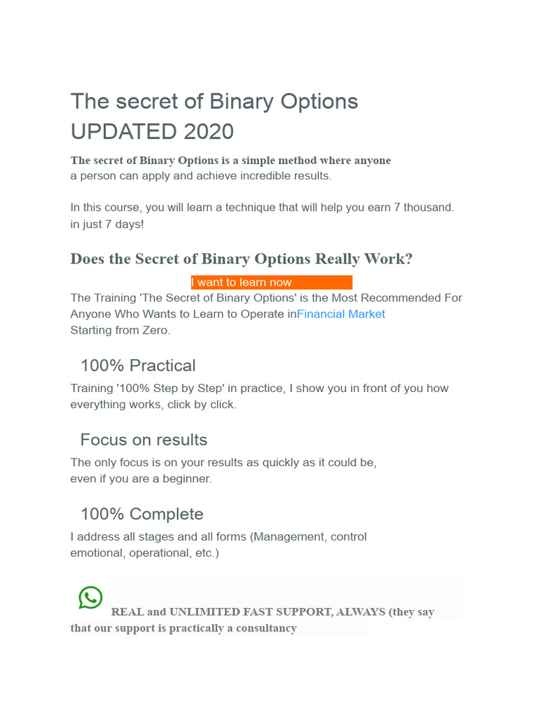 The Secret of Binary Options (UPDATED 2020) | PDF