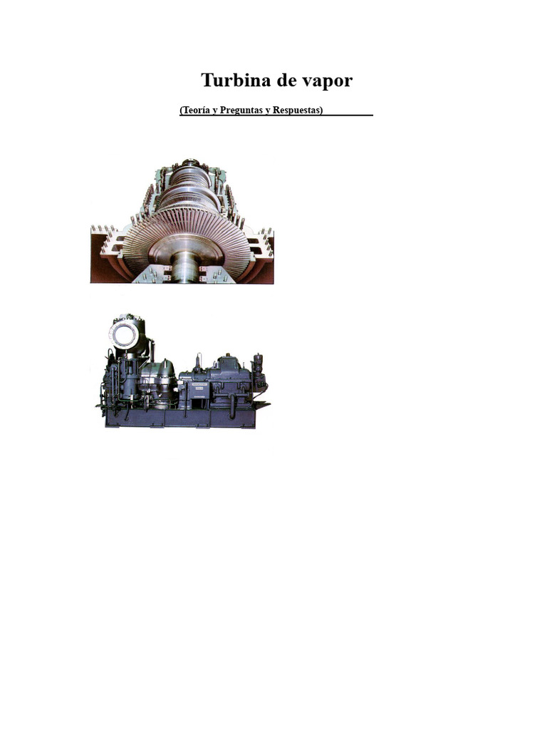 Teoría de turbinas de vapor y funcionamiento | PDF | Turbina | Máquina ...