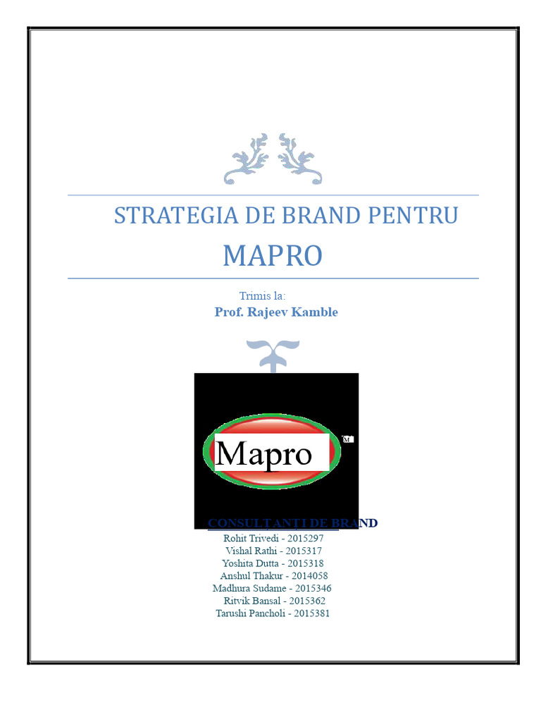 Strategia de Brand Mapro | PDF