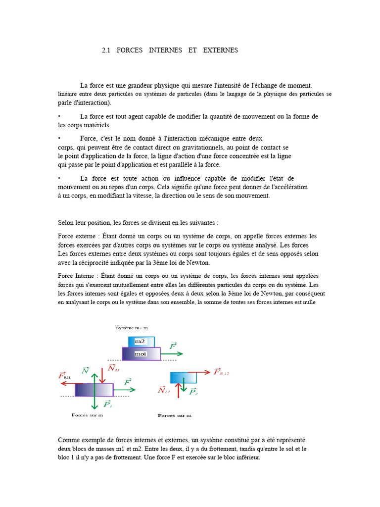 Forces internes et externes expliquées | PDF | Obliger | Moment d'une force
