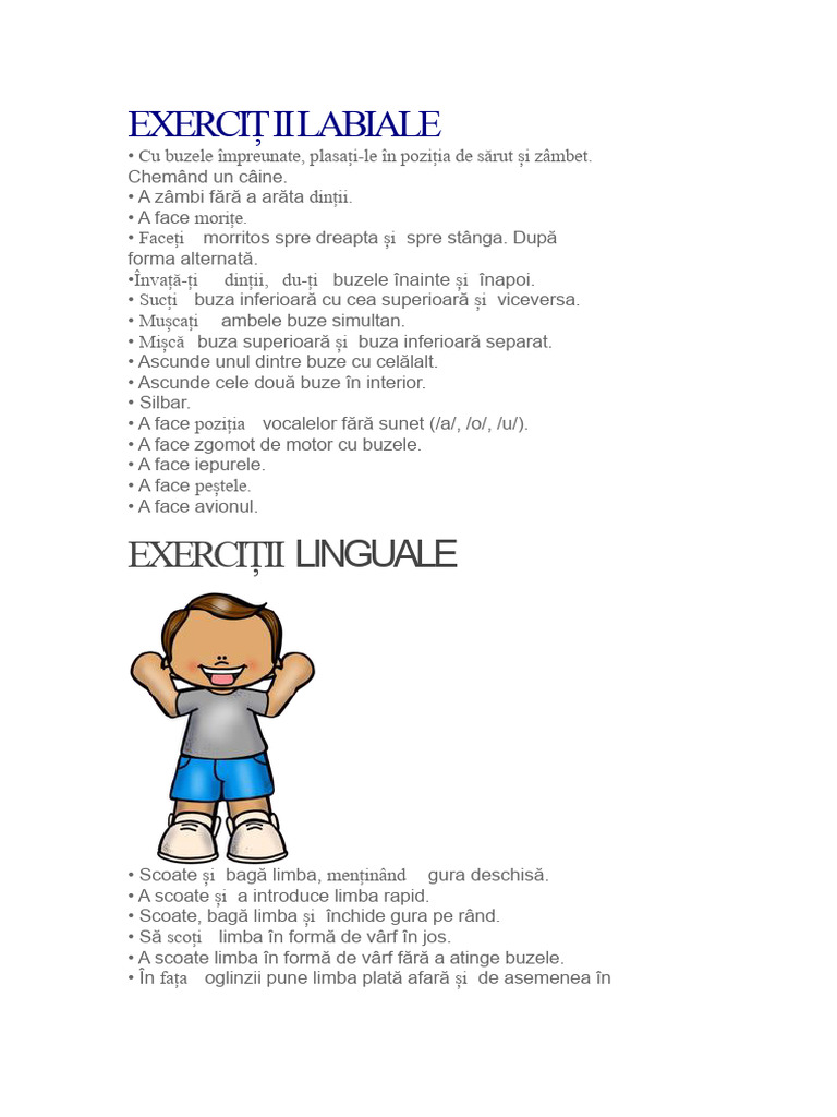 Exerciții Labiale | PDF