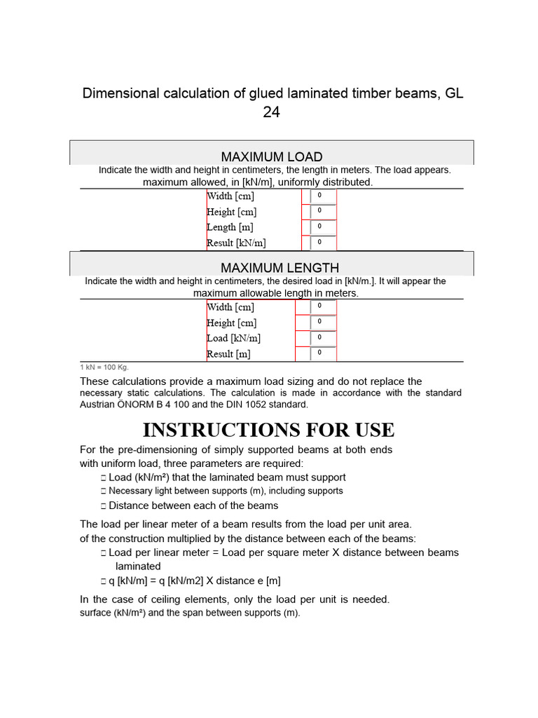 Glued Laminated Timber Beam Calculations | PDF | Beam (Structure ...