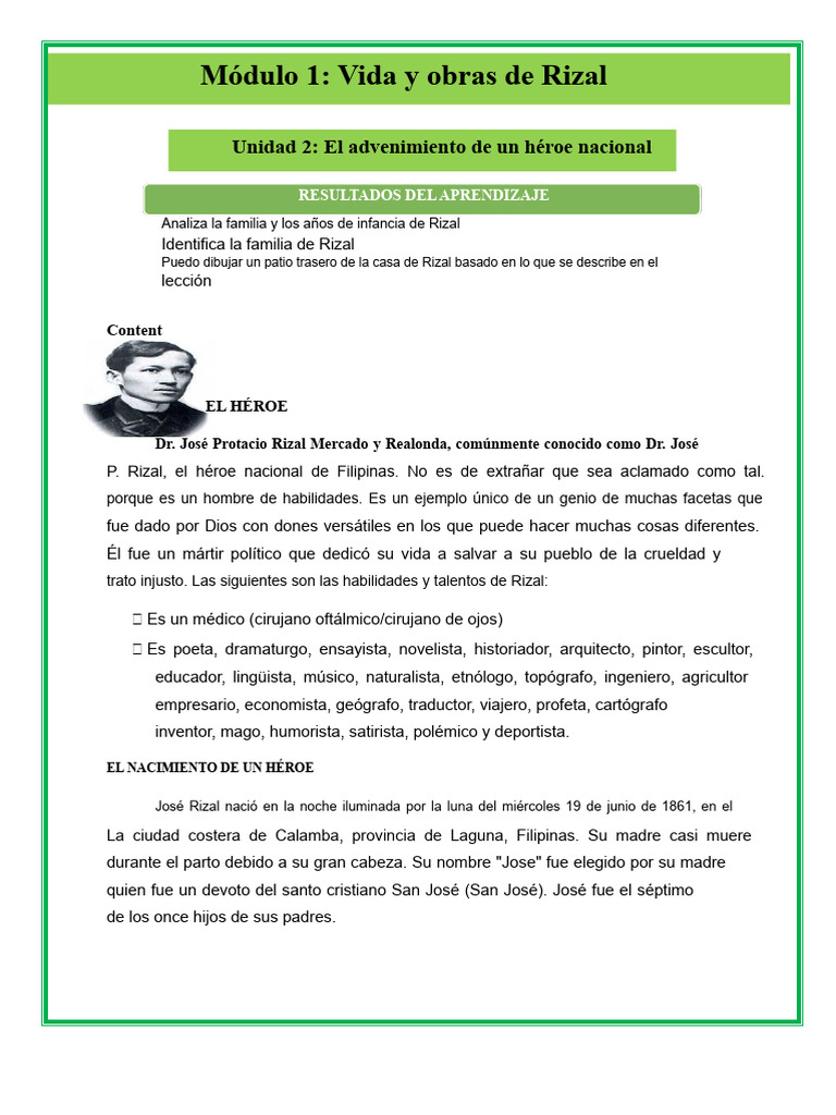Vida y legado de José Rizal | PDF | Manila | María, madre de Jesús