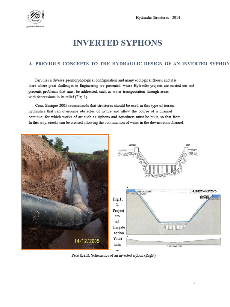 Inverted Siphon Hydraulic Design Guide | PDF | Reynolds Number | Plumbing