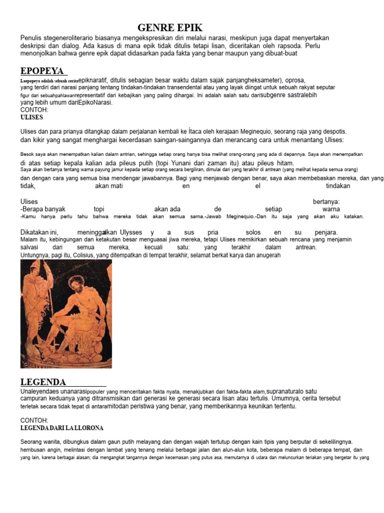 Memahami Genre Epik dan Legenda | PDF