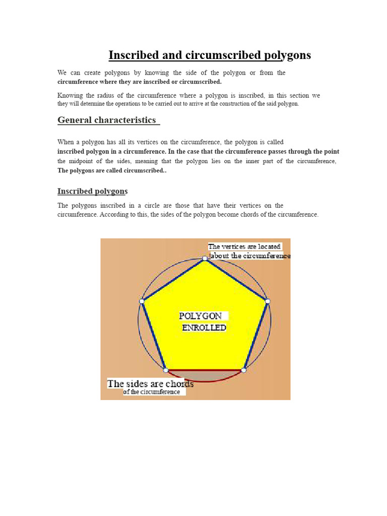 Inscribed and Circumscribed Polygons | PDF | Circle | Polygon