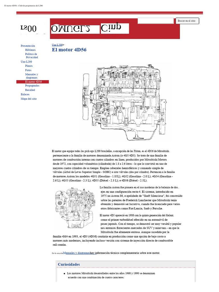 Motor 4D56 de Mitsubishi: Características | PDF | Vehículos terrestres ...