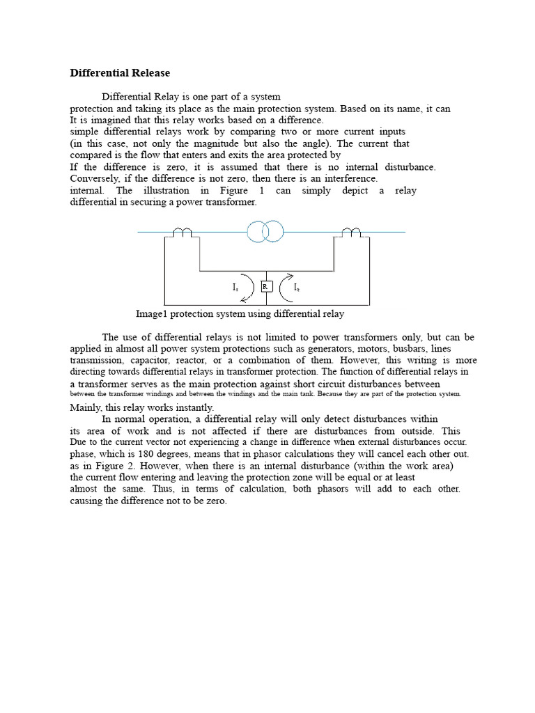 Differential Relay in Transformer Protection | PDF | Electrical ...