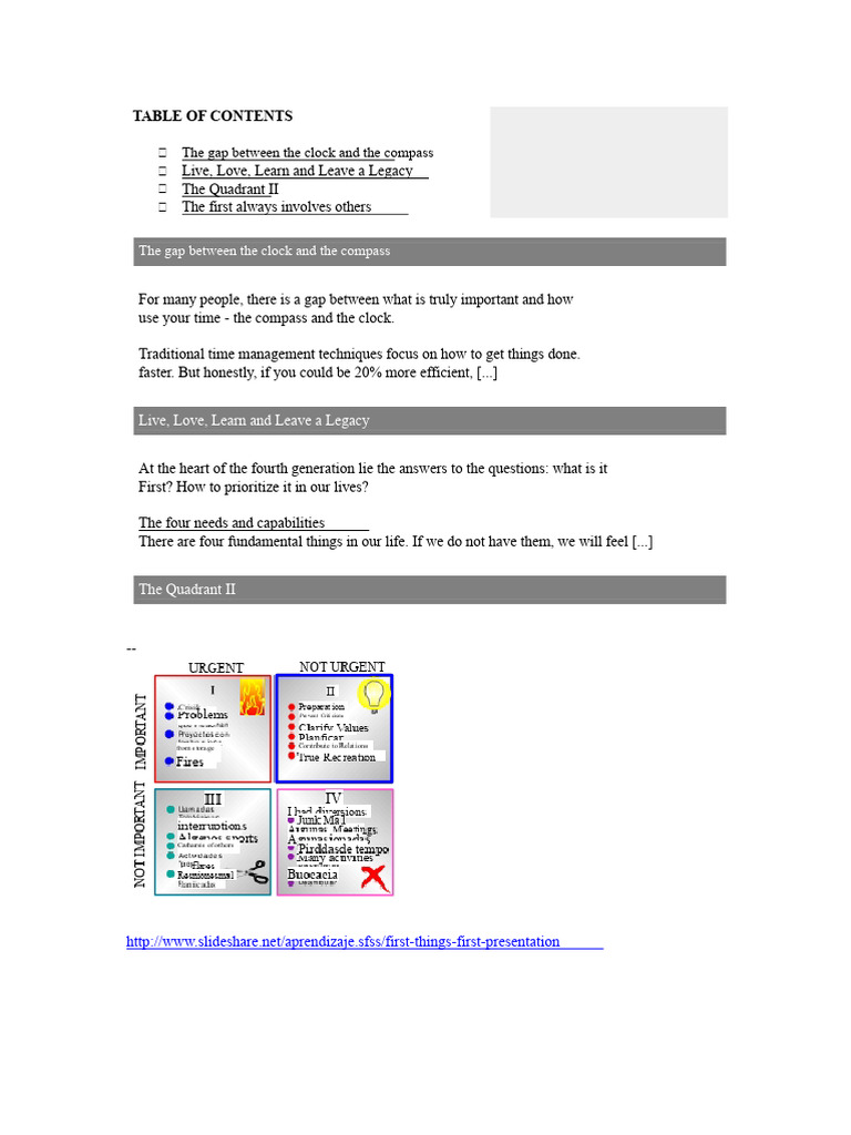 Stephen Covey First Things First | PDF | Time Management | Professional ...