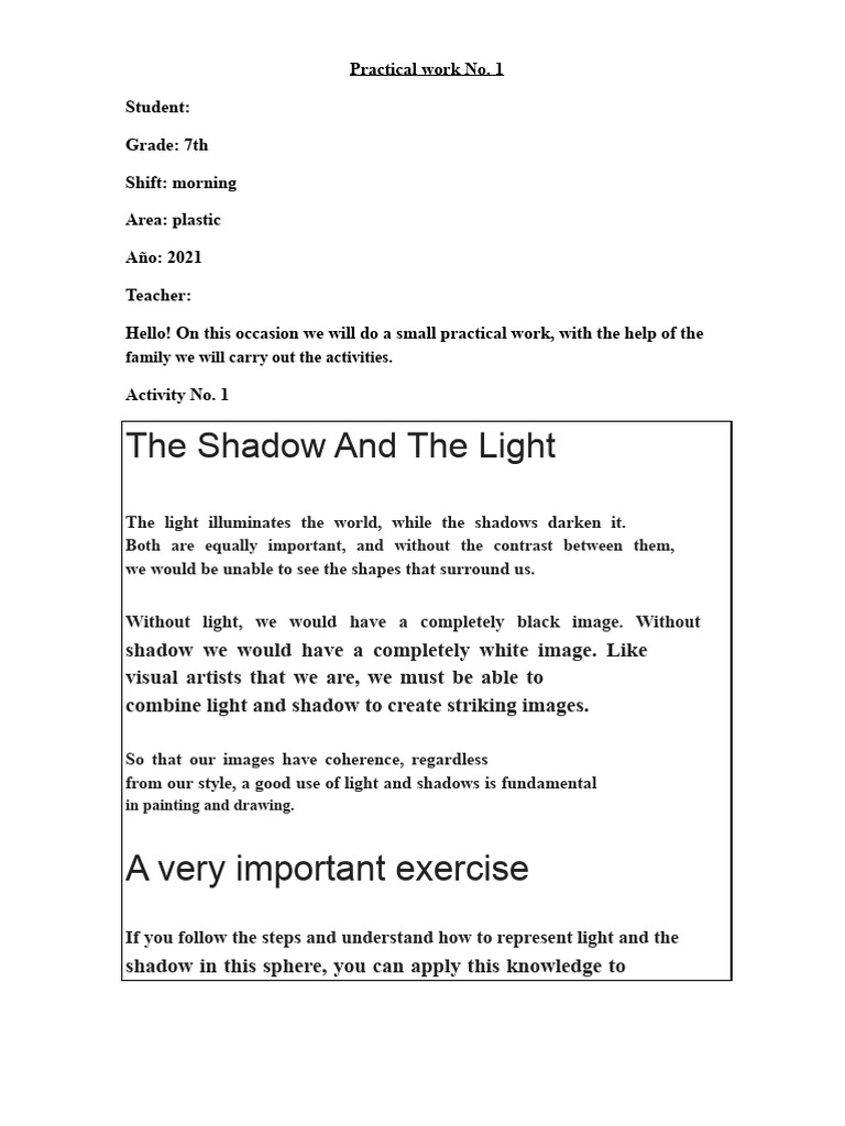 Understanding Light and Shadow in Art | PDF | Drawing | Shadow