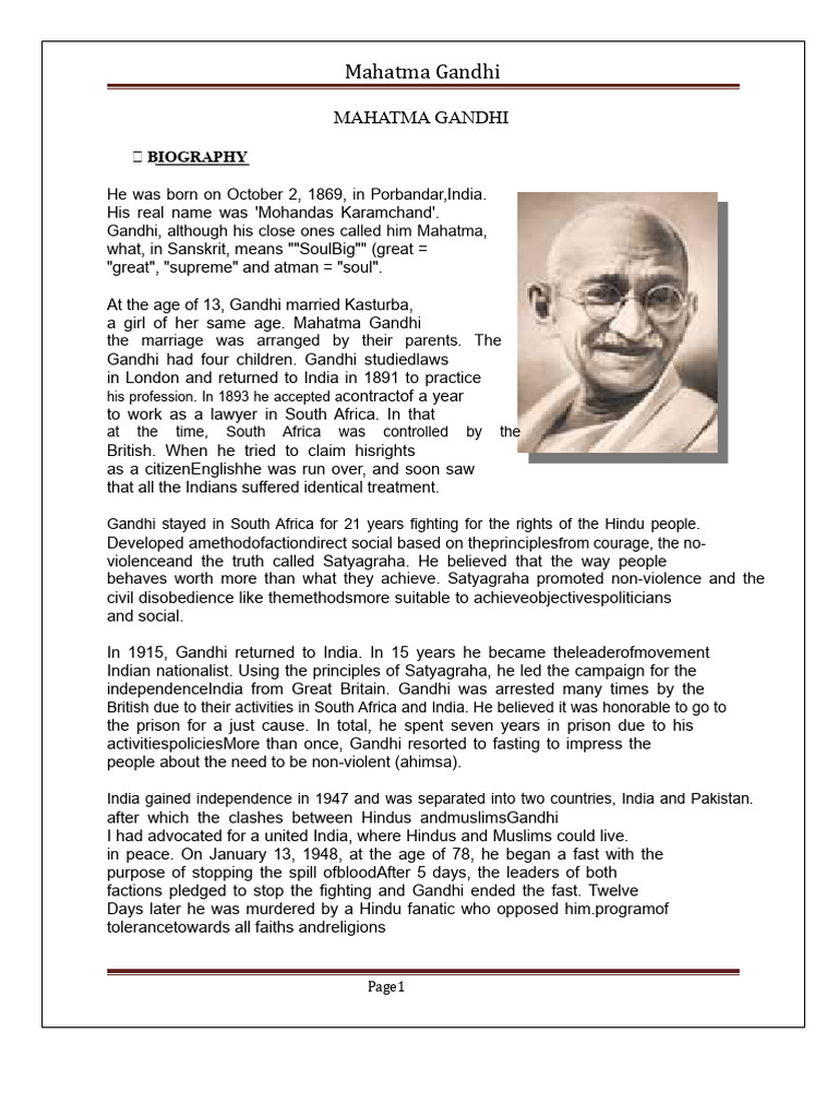 Mahatma Gandhi: Life and Legacy | PDF | Mahatma Gandhi