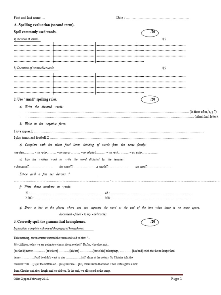 Spelling and Grammar Evaluation Guide | PDF | Grammatical Gender | Syntax
