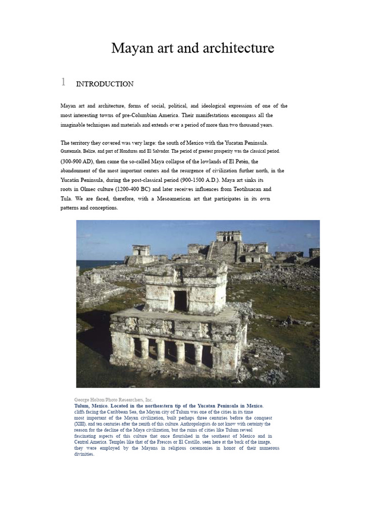 Mayan Art and Architecture Overview | PDF | Maya Civilization | Petén ...