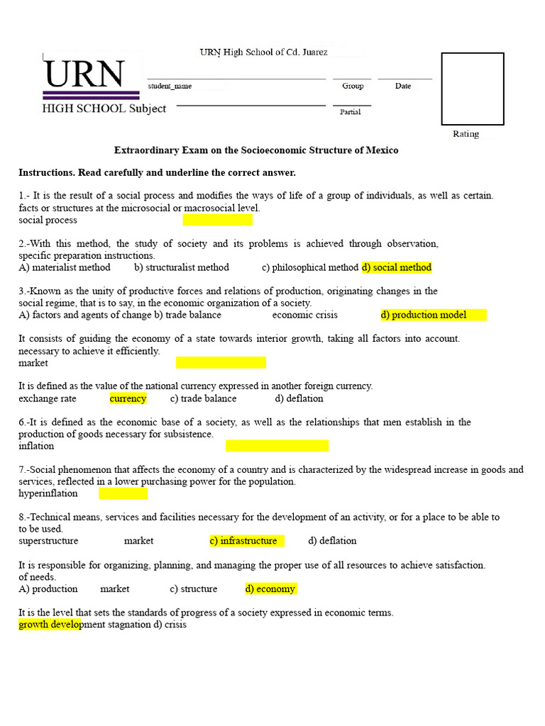 Socioeconomic Structure Exam Mexico | PDF | Gross Domestic Product ...