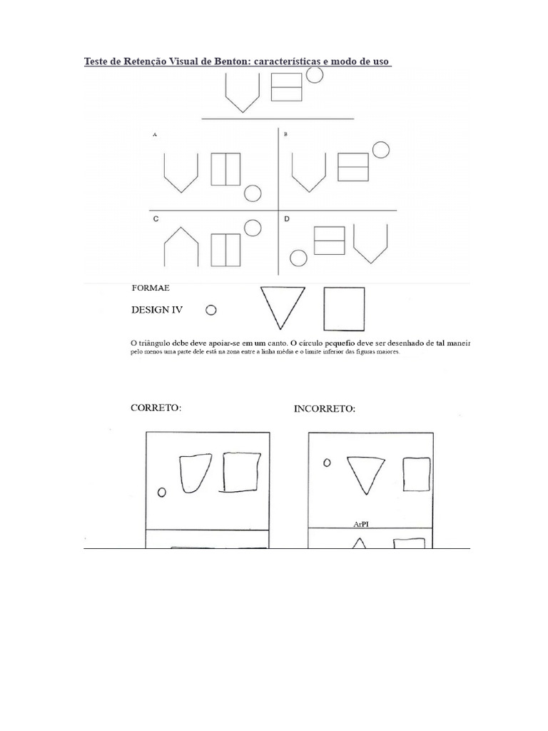 Teste de Retenção Visual de Benton: Guia Completo | PDF | Memória ...