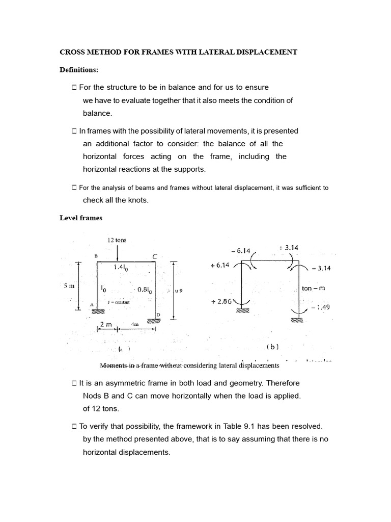 Lateral Displacement Frame Analysis | PDF | Mechanical Engineering ...
