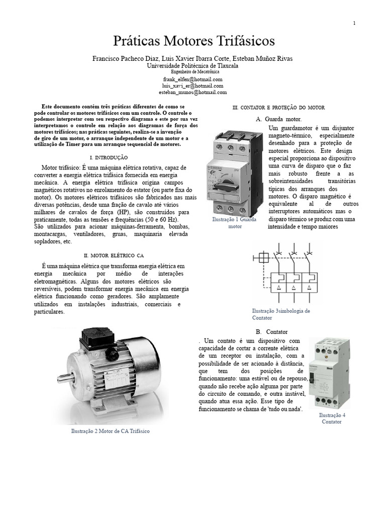 Controle de Motores Trifásicos: Práticas | PDF | Motor elétrico | Motores