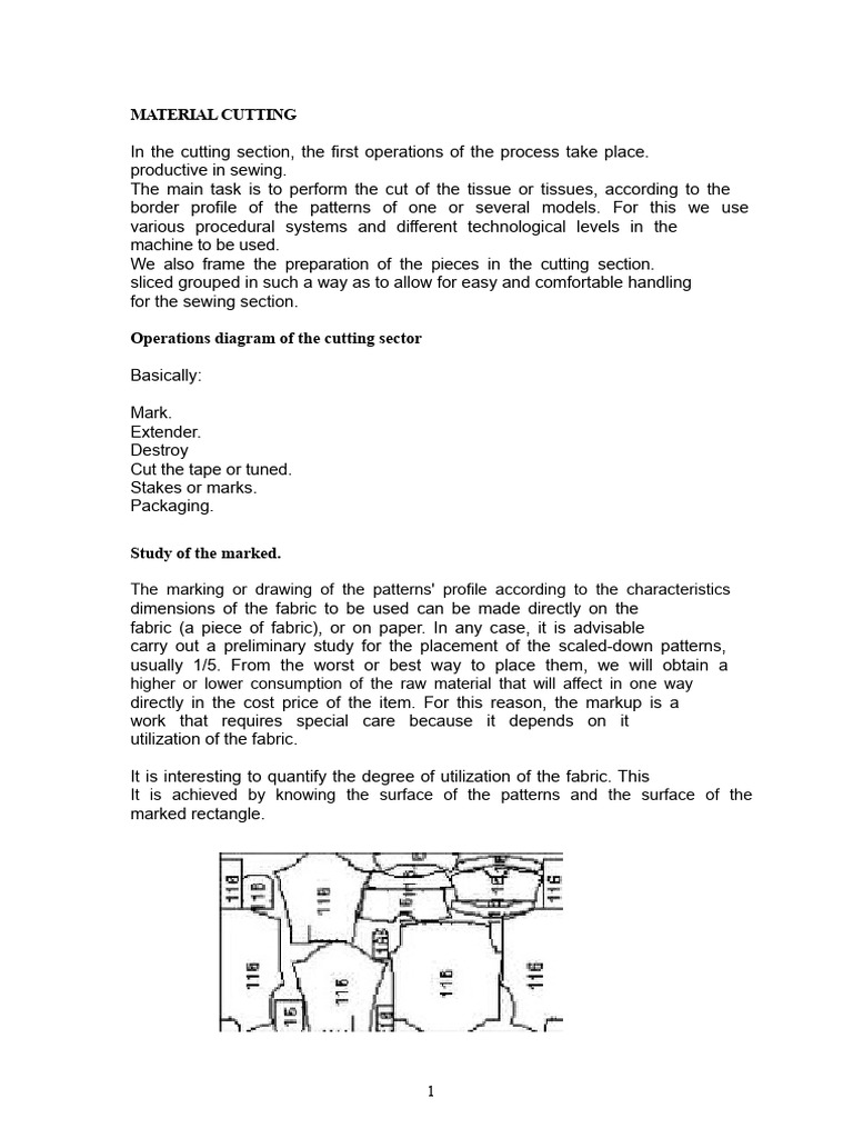 Material Cutting Techniques in Sewing | PDF