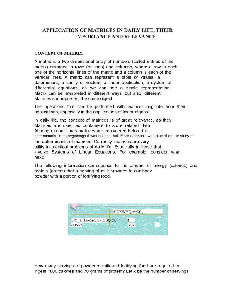 Real-Life Applications of Matrices | PDF | Matrix (Mathematics ...