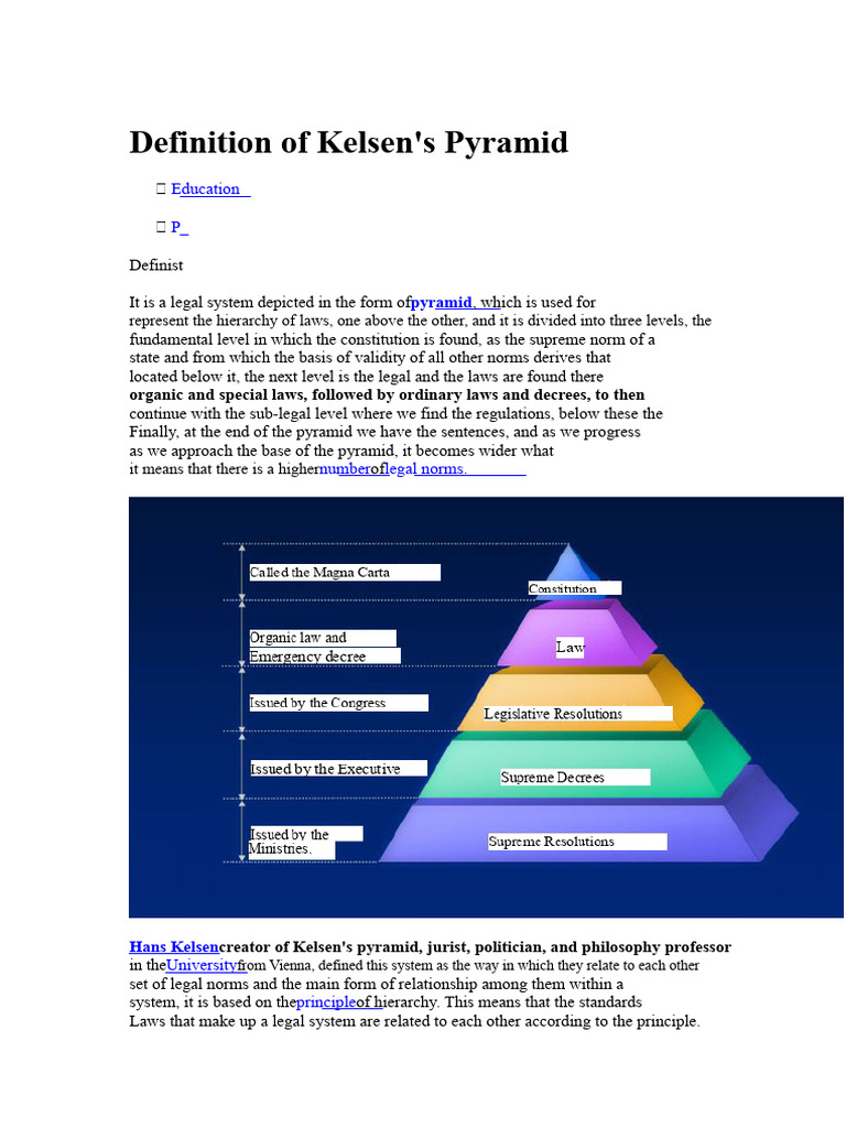 Kelsen's Legal Pyramid Explained | PDF | Government | Justice