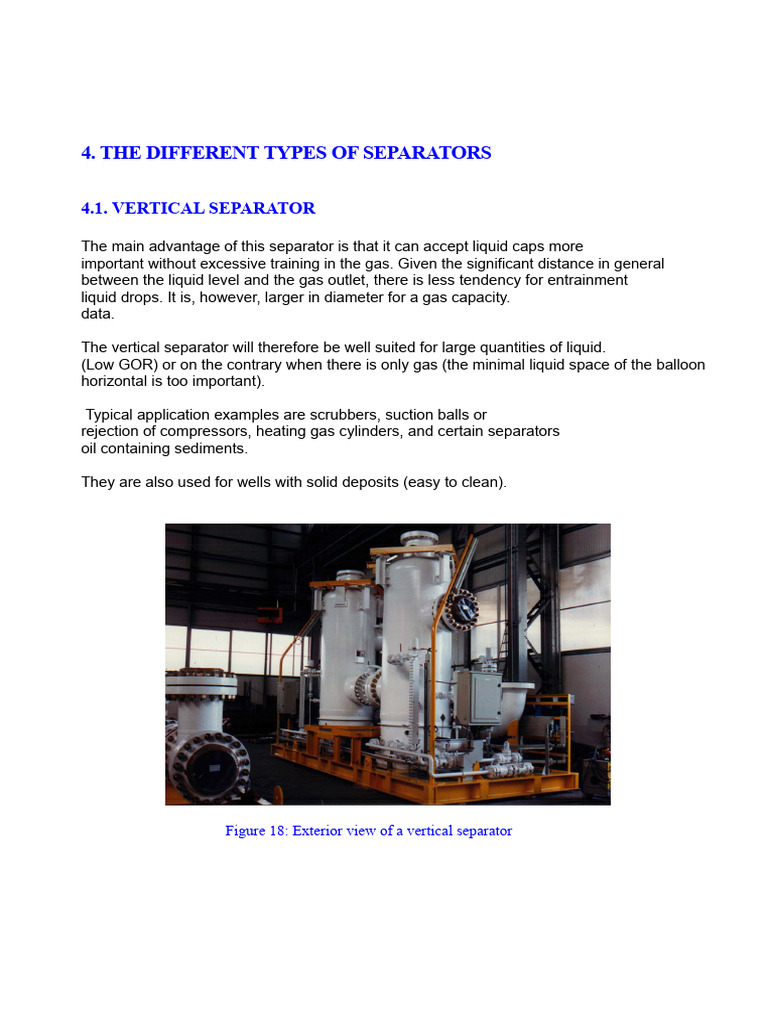 Types of Vertical and Horizontal Separators | PDF | Liquids | Gases