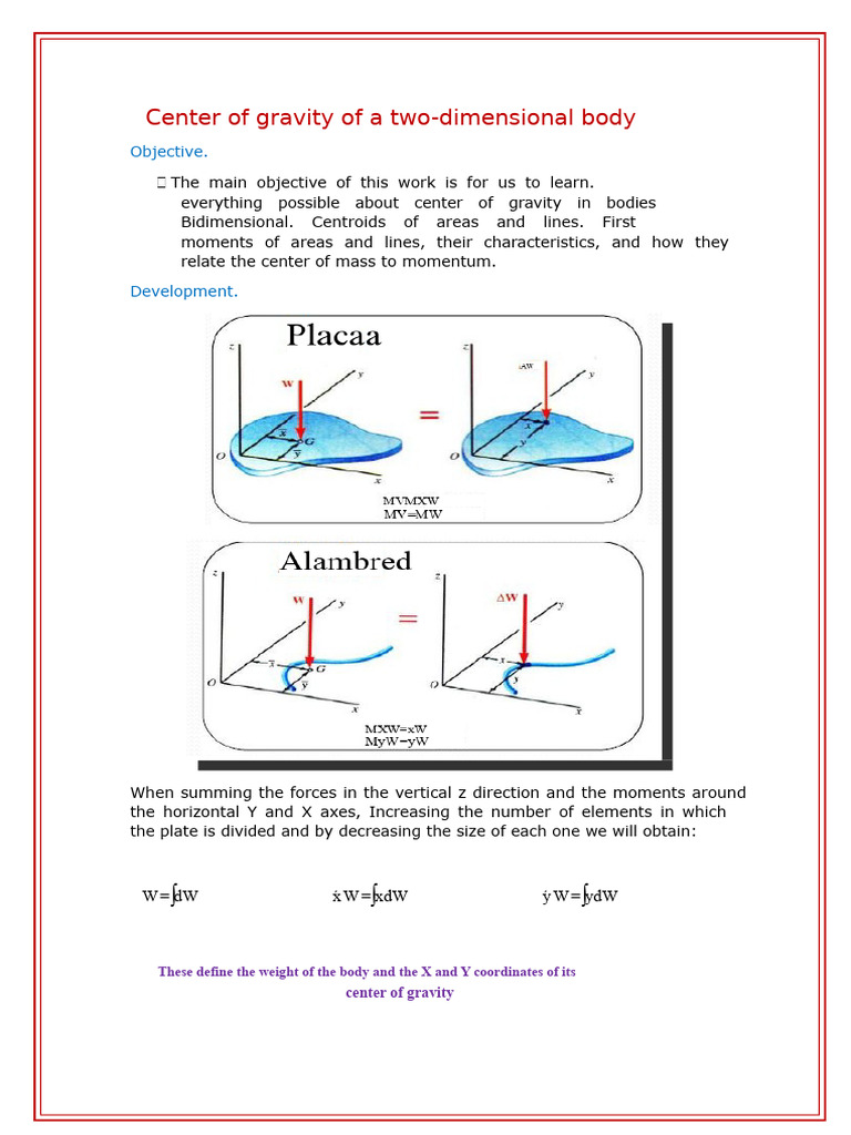 Understanding 2D Center of Gravity Concepts | PDF | Center Of Mass ...