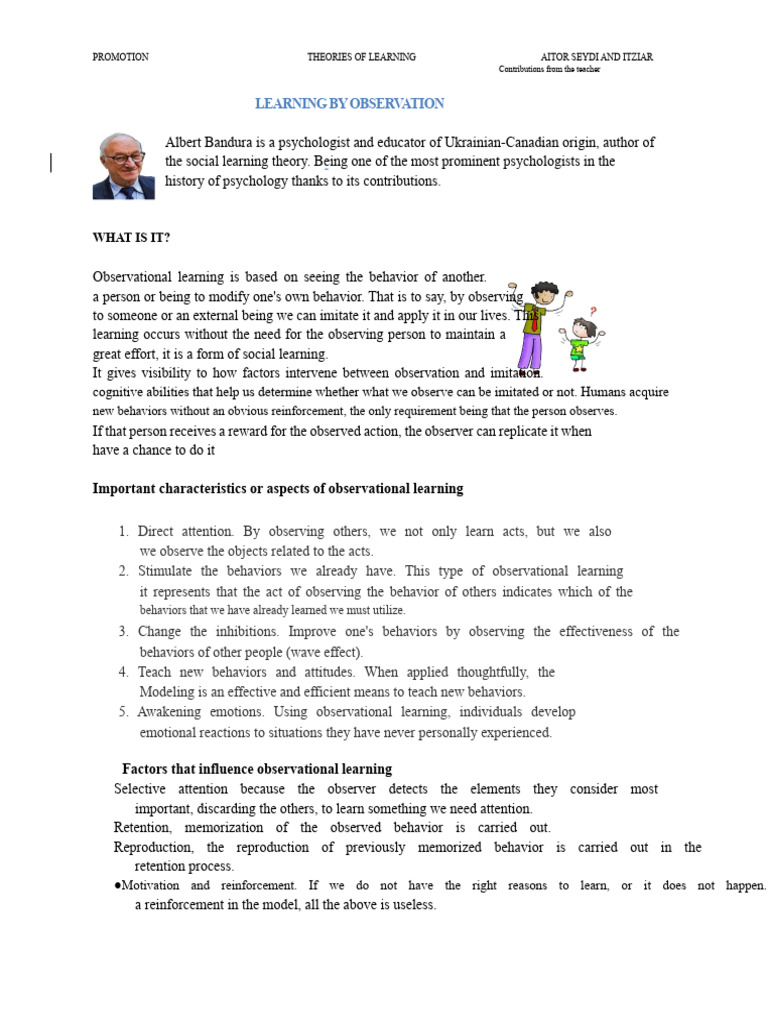 Understanding Observational Learning | PDF | Learning | Psychology