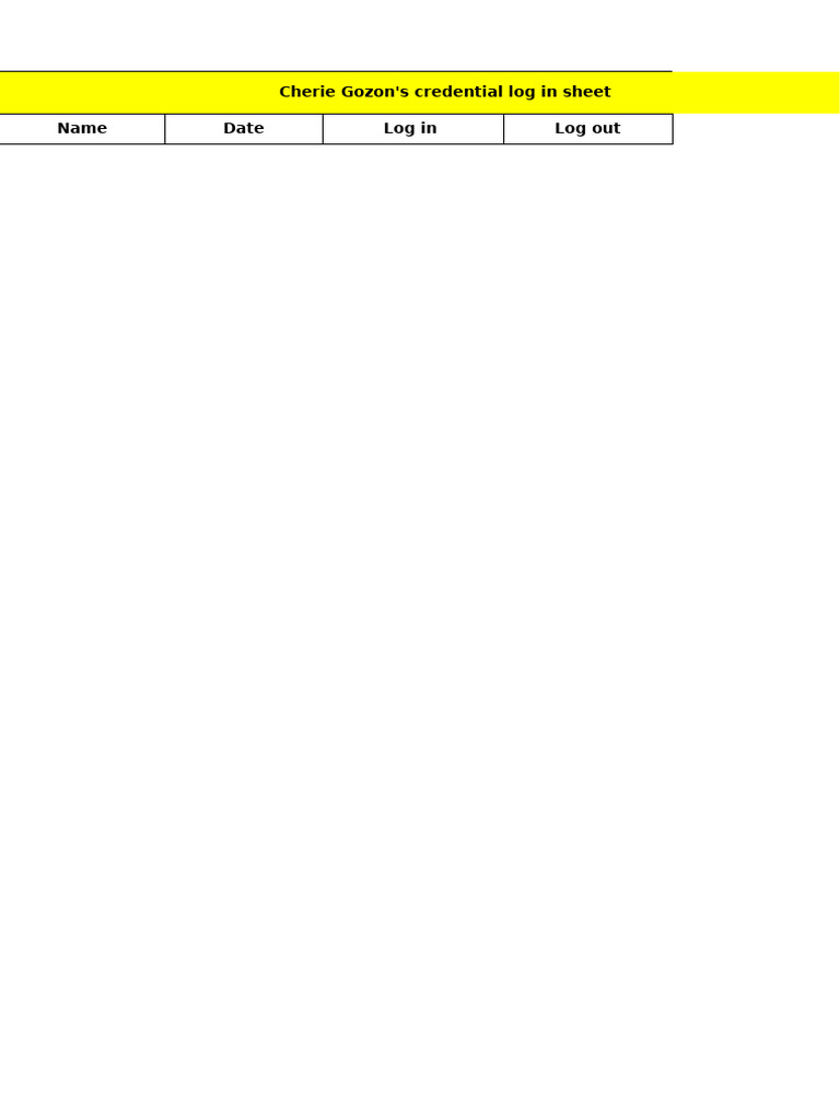Log in Sheet | PDF