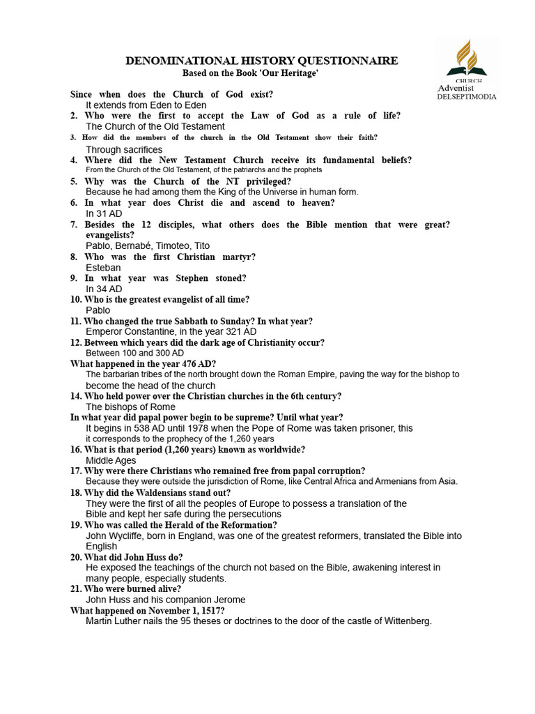 Denominational History Overview | PDF | Premillennialism | Religious ...