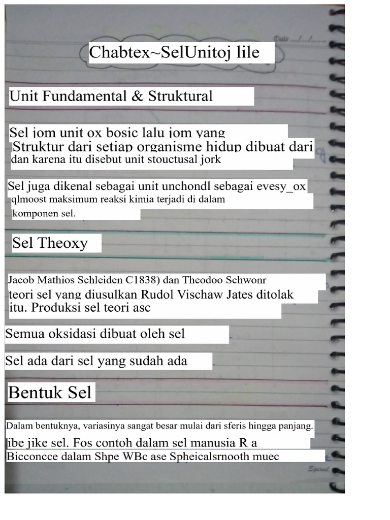 Catatan Tangan Sel | PDF