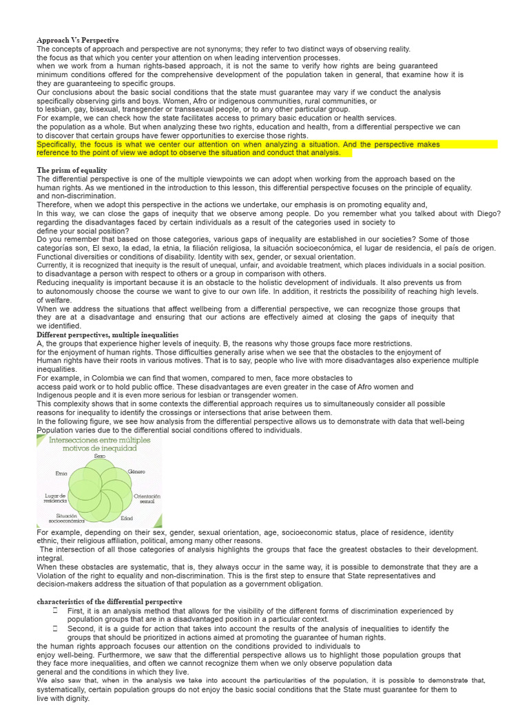 MODULE 3 Approach Vs Perspective | PDF | Discrimination & Race ...