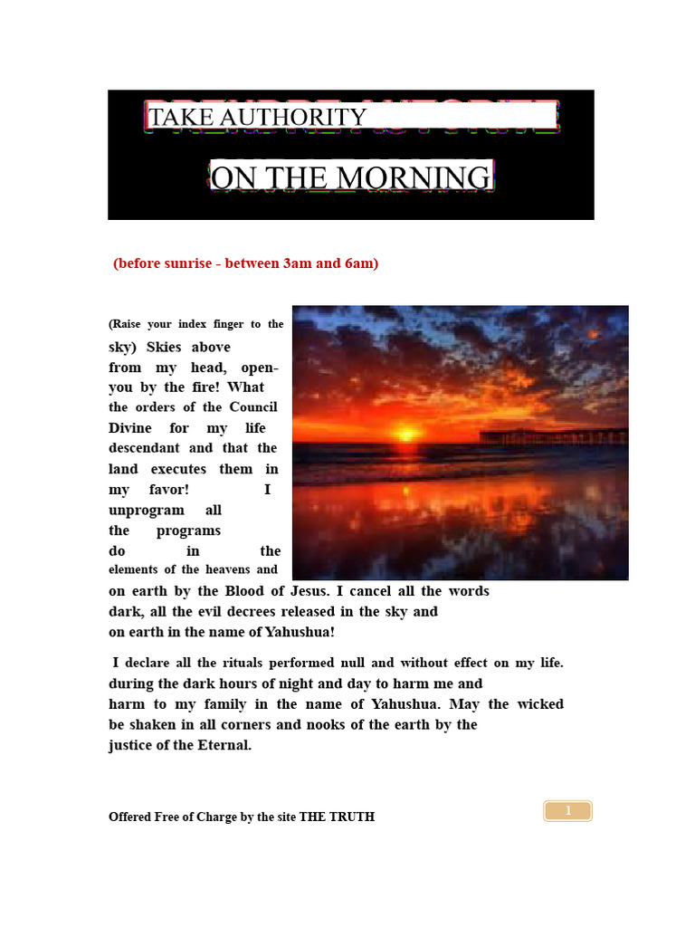 Morning Prayers for Divine Protection | PDF | Blessing | Christian ...