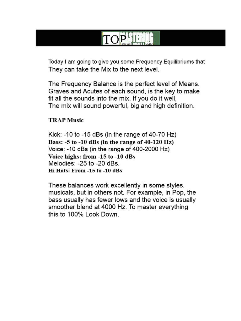 TRAP Music Frequency Balances That Can Take The Mix To The Next Level ...
