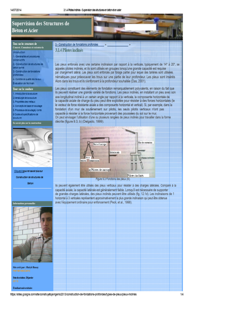 Types de pilotes inclinés en construction | PDF | Fondation ...