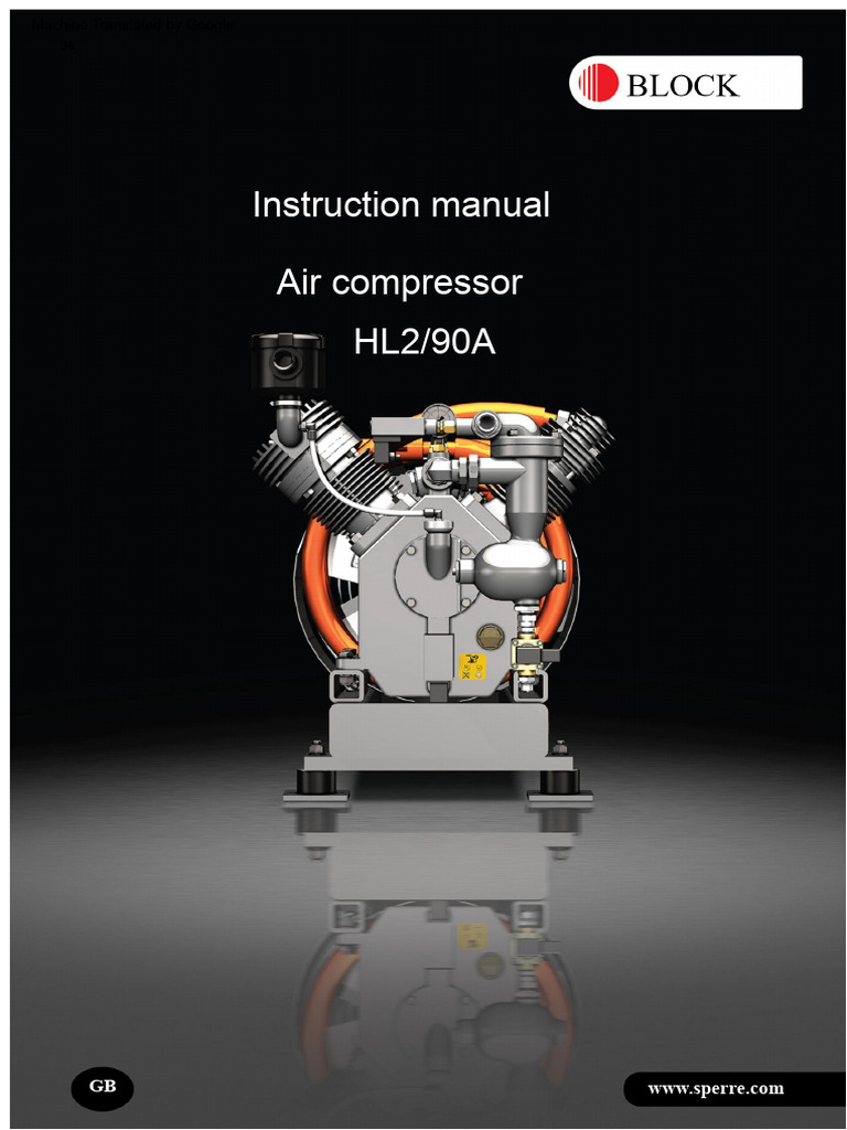 HL2/90A Air Compressor Manual | PDF | Valve | Duct (Flow)